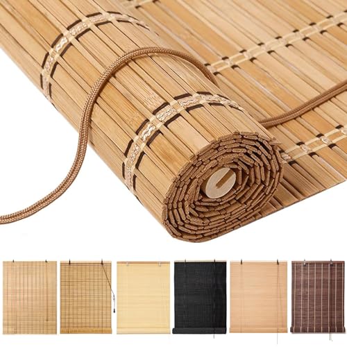 tow000ack Tenda a Rullo in bambù,Tapparella Avvolgibile Bamboo Natura,Cortina di bambù Opaca,Tenda a Pacchetto Parasole per Interni Esterni Porte e Finestre,Larghezza x Altezza (70cm x 160cm)
