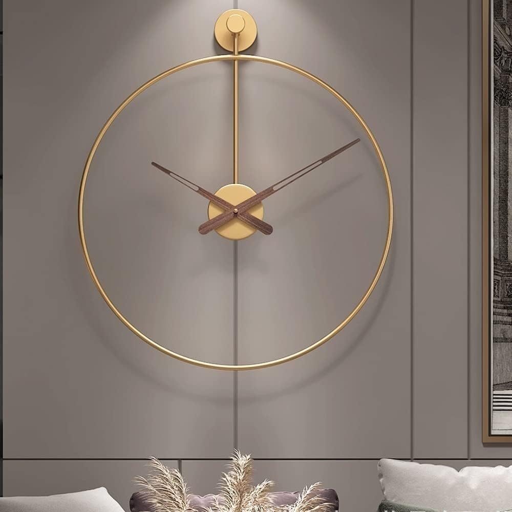 Reloj De Pared, Reloj De Pared Grande De Diseño Moderno, Reloj De Pared Silencioso, Reloj De Pared Decorativo Moderno, Reloj De Pared Decorativo Único para Sala De Estar, Dormitorio (Color : Gold, S
