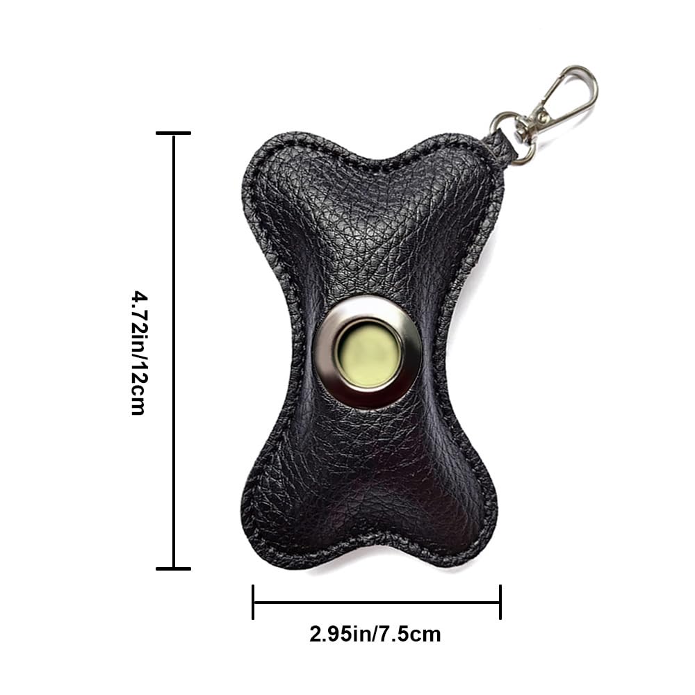 Dog Poop Bag Holder,Leather Pet Waste Bag Dispenser Zipered Pouch with Carabiner Clip Attached to Any Leashes for Walking Outdoor - Image 4