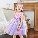 NNJXD Girl Dress Kids Ruffles Lace Party Wedding Dresses Size (130) 5-6 Years Flower 736 Purple