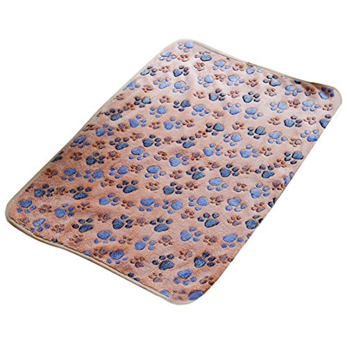 Westeng 1pièce Couverture douce et chaude en Velours pour Petit chien ou chat Pour animal domestique Coussin Tapis Motif pattes 60 x 40 cm