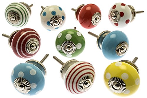 Knoa, pomelli per mobili in ceramica dipinti a