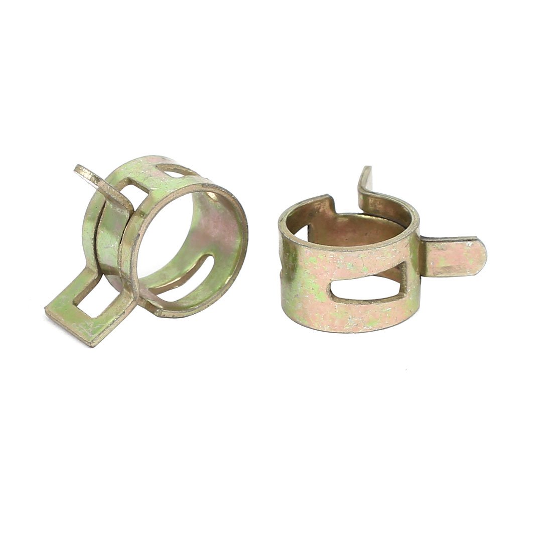 Aexit 11mm Inner Clamps Dia Yellow Zinc Plated Water Pipe Fuel Line Hose Clamps Strap Clamps Clips 10pcs