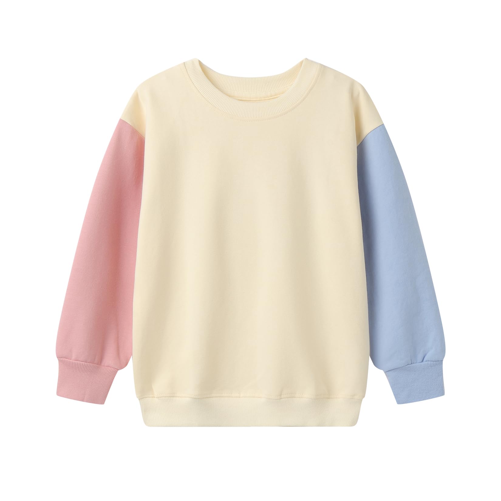 Mud Kingdom Mädchen Sweatshirt Farbblock Pullover Rundhals Schulter Abfall Oberteile