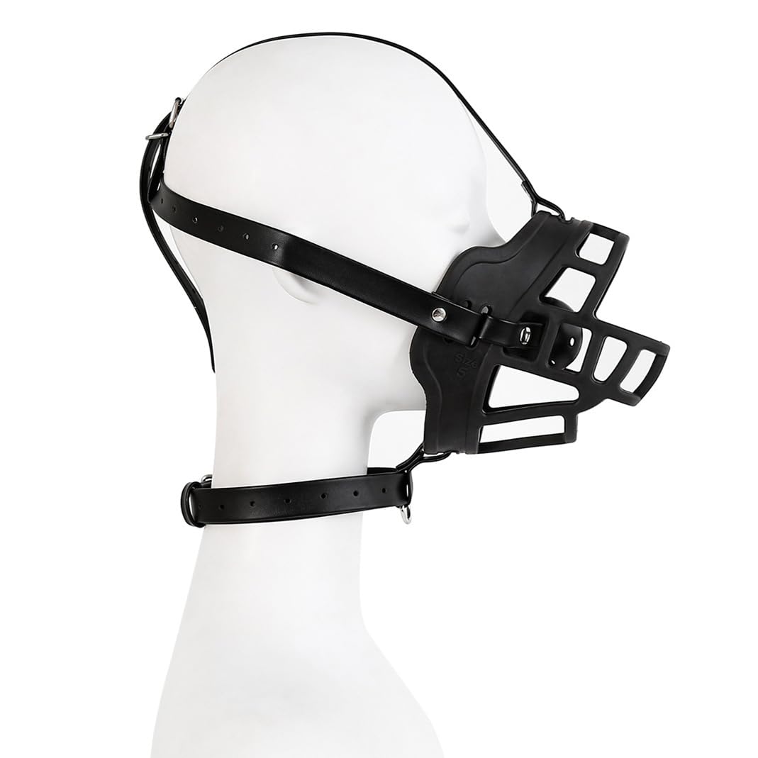 BDSM Open Mouth Gag Dog Muzzle Ball Gag SM Adjustable Open Mouth Ball Gag Fetish Head Harness for Men Women Adults Bondage Restraints Sex Play, Erotic Sex Toy for Couples Flirt Slave Roleplay