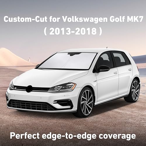 Image of EcoNour Windshield Sunshade Compatible for Volkswagen VW Golf MK7 2013-2016 2017 2018, Sun Visor for Front Windshield & Window Sun Shade Cover, UV Heat Blocker & Protector, Car Accessories