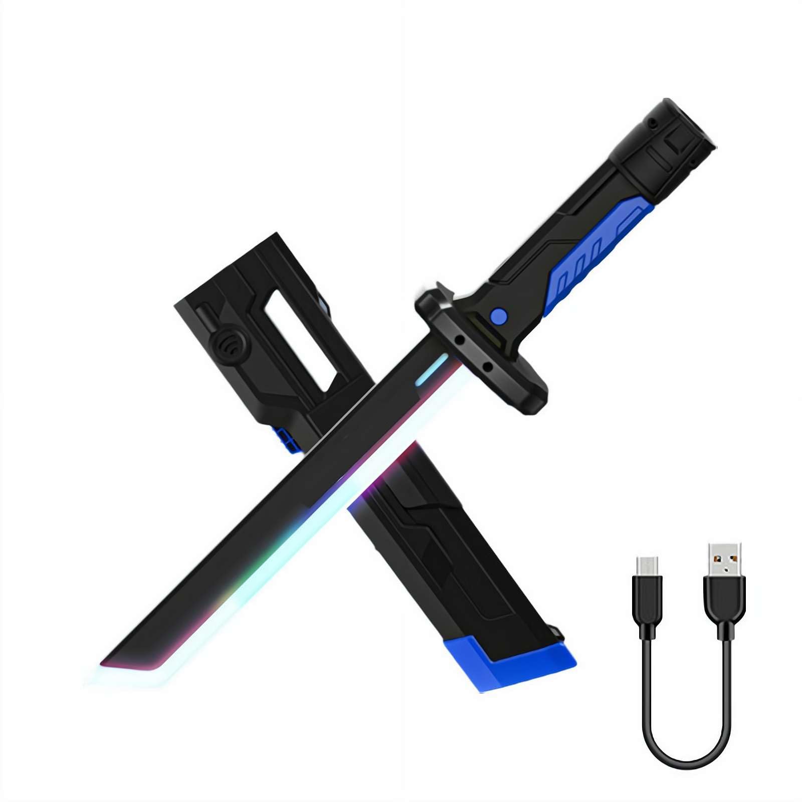 Sparkblade Sword, 17.3 Inch Spark Blade Swords with Multicolor LED Lights, USB C Rechargeable, Collectible Cosplay Accessory for Halloween Costume