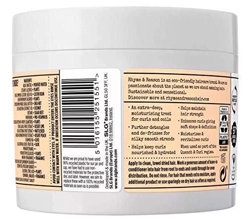 Rhyme & Reason Quench And Curl Leave-In Conditioner. 10.8 Fl Oz. For Curly, Coily, And Textured Hair. Blended With Shea Butter, Desert Peach Ceramides. Vegan, Sulfate And Cruelty Free. #TOP2