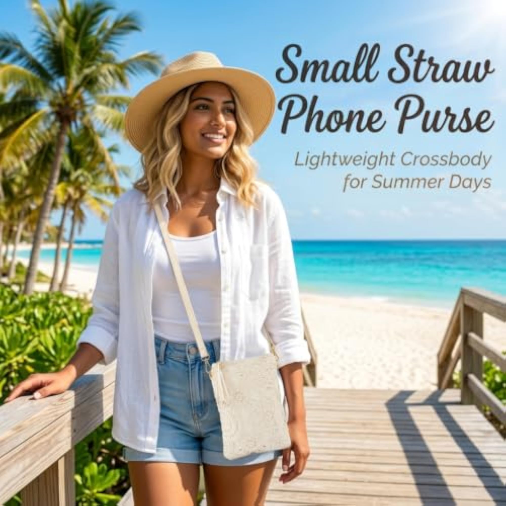 Small Crossbody Bag PU Leather Crochet Purse