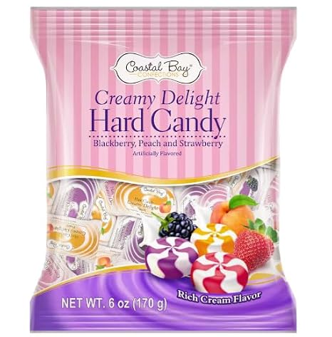 Coastal Bay Confections Hard Candy Variety Pack, Creamy Delight, Cinnamon, Starlight Mints, 12 oz Bags