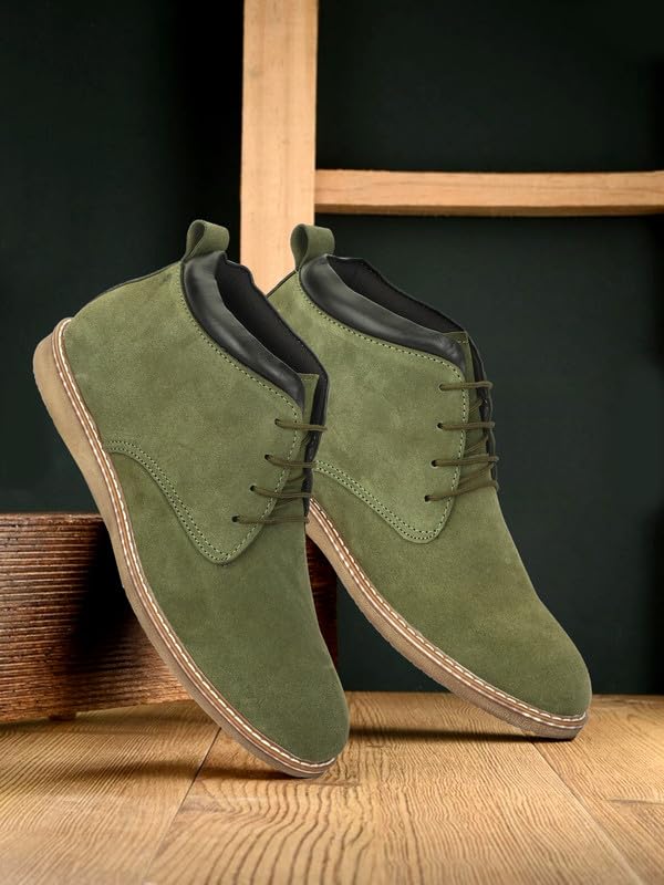 Image of Suede Leather Low Ankle Boot Lace Up for Men