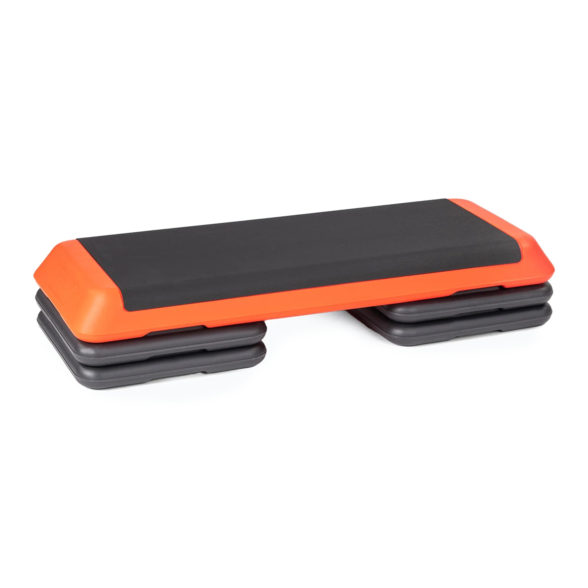 TREXO Aerobic oefenstepper voor thuis en voor cardio fitness, verstelbare hoogte 10-15-20 cm, grote stepplank 109 x 41 cm, duurzame, hoogwaardige materialen, training tot 250 kg, oranje