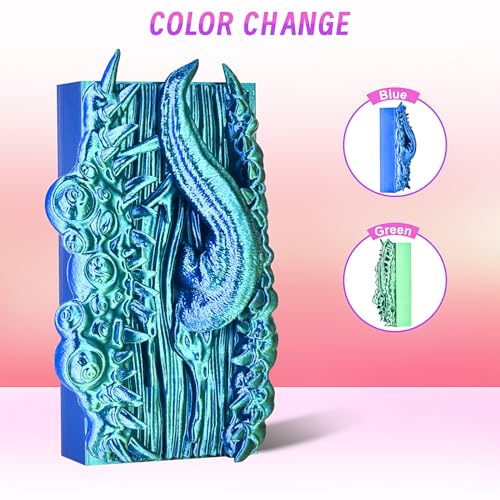 Image of ERYONE Silk Filament PLA+ 1.75mm Shiny 3D Printer Filament, Multicolor PLA 2 in 1, 1kg (2.2LBS) /Spool, HS Silk Dual Color Blue & Green