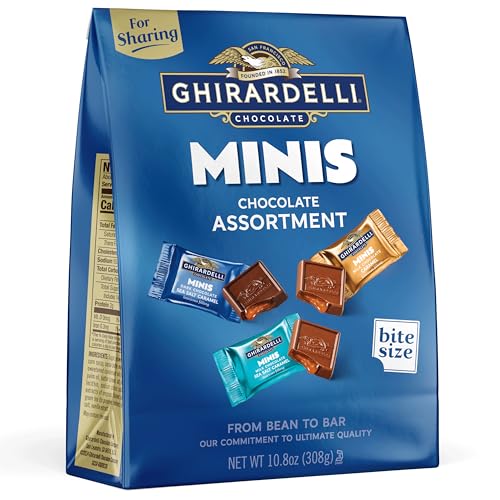 Image of GHIRARDELLI Minis Chocolate Assortment, 10.8 oz Bag Premium Individually Wrapped Mini Chocolate SQUARES