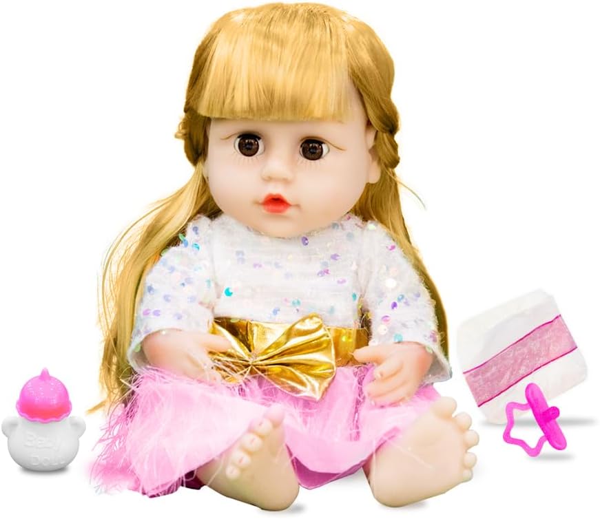 UKR Reborn Realistic Lifelike Baby 38 cm Doll Girl,Newborn Baby Soft Body Baby Doll for Girls