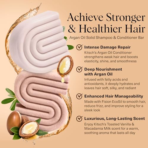 Image of Kitsch Argan Oil Shampoo and Conditioner Set - Made in USA, 2 pcs