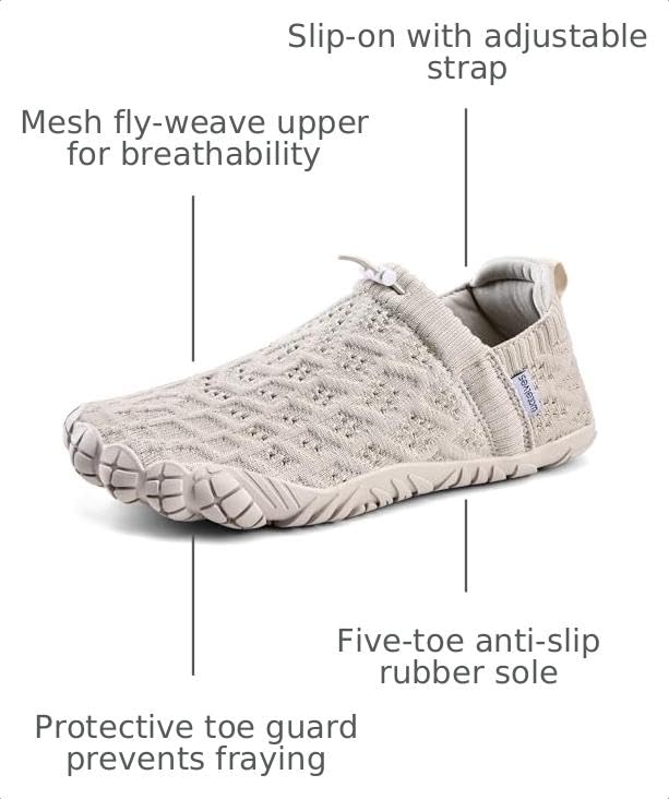 Image of WateLves Barefoot Water Shoes Women Men Beach Breathable Walking Shoes Anti Slip Wide Toe Minimalist Zero Drop Sneakers for Travel Hiking Yoga