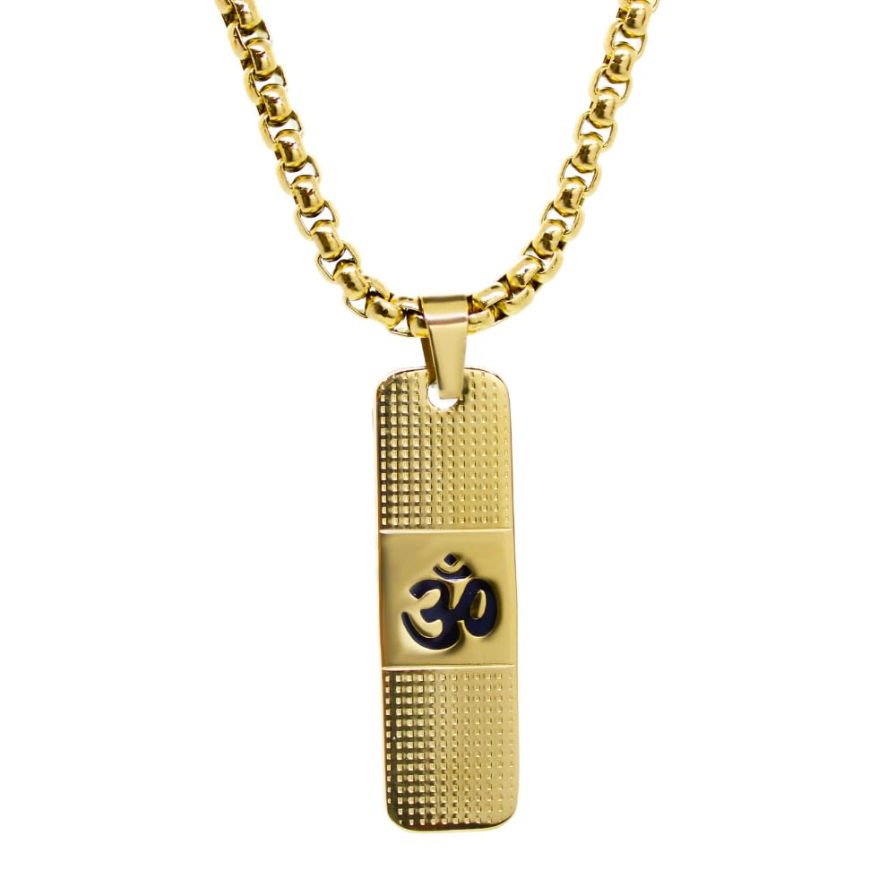 Brantashop Om Pendant Dotted Design Gold Chain For Men (24 Inch) | 18K Gold Plated | Om Accessories For Men & Boys | Divine Om Pendant Chain Necklace | Gift For Him & Husband | (B0D3HBFQSP) Amazon Price History, Amazon Price Tracker