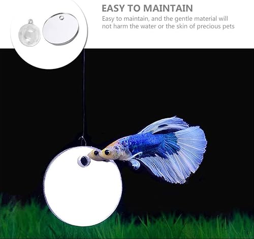 Miniatura 3 de Betta Mirror 1 Unidades Betta Espejo de Entrenamiento de Peces Juguetes Espejo Decoración Pecera Flotante Espejo de Pescado Espejo de Pescado Betta