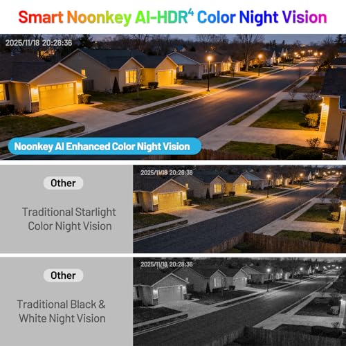 Image of Noonkey Window Camera for Home Security - 3MP Ultra HD, Smart AI Color Night Vision, Anti-Reflection Indoor Window Security Camera with Custom Zone Detection, Alexa & 10X Zoom