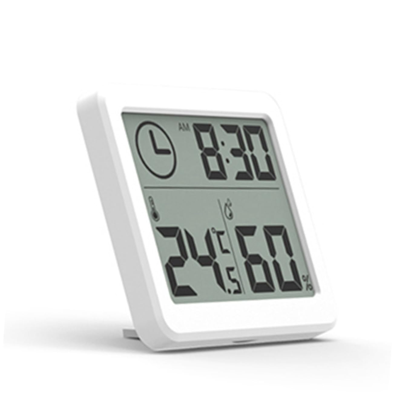 ibasenice Hygromètre Intérieur Digital Ultra-fin en Abs Blanc avec Enregistrement Température Maximale et Minimale, Léger, pour Chambre Bébé et Usage Domestique