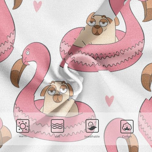 Wusikd Flamingo Cute Girls' Underwear Cotton Pug Puppy Girls Briefs Soft Toddler Underwear 6T3