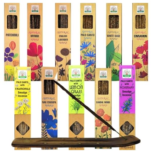 Incienso Orgánico, Incienso Natural, Incienso, Sin Tóxicos: Pack 5 Paquetes + Quemador Incienso, Relajación, Meditación, Aromaterapia.