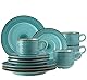Serie Prospero Premium Kaffeegeschirr Set für 4 Personen in Gastronomie-Qualität, 12-teiliges modernes Kaffeeservice in einzigartigem Vintage Stil, Durable Porzellan, Blau