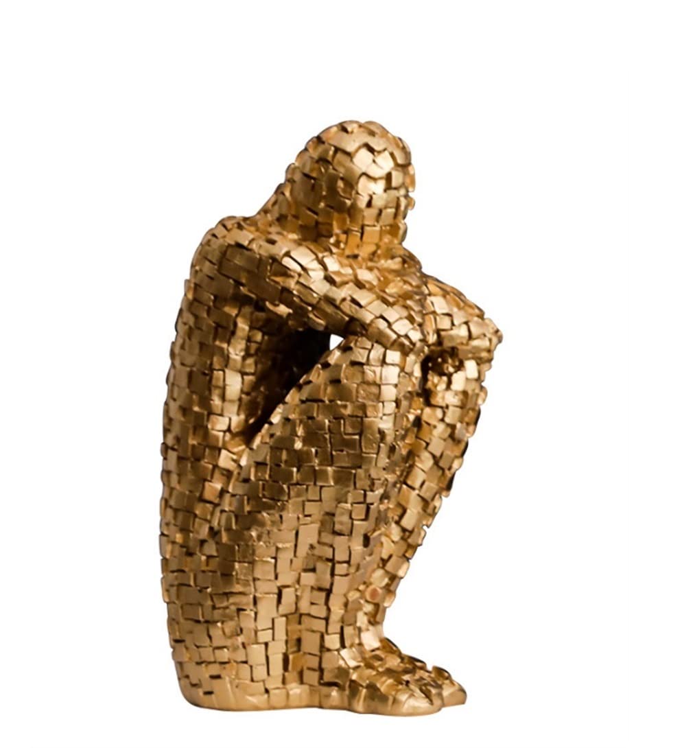 Book Ends Resin Bookend, Decorative Figurine Accent Piece For Home,Office,Table And Desk Decor For Home Office(Gold)