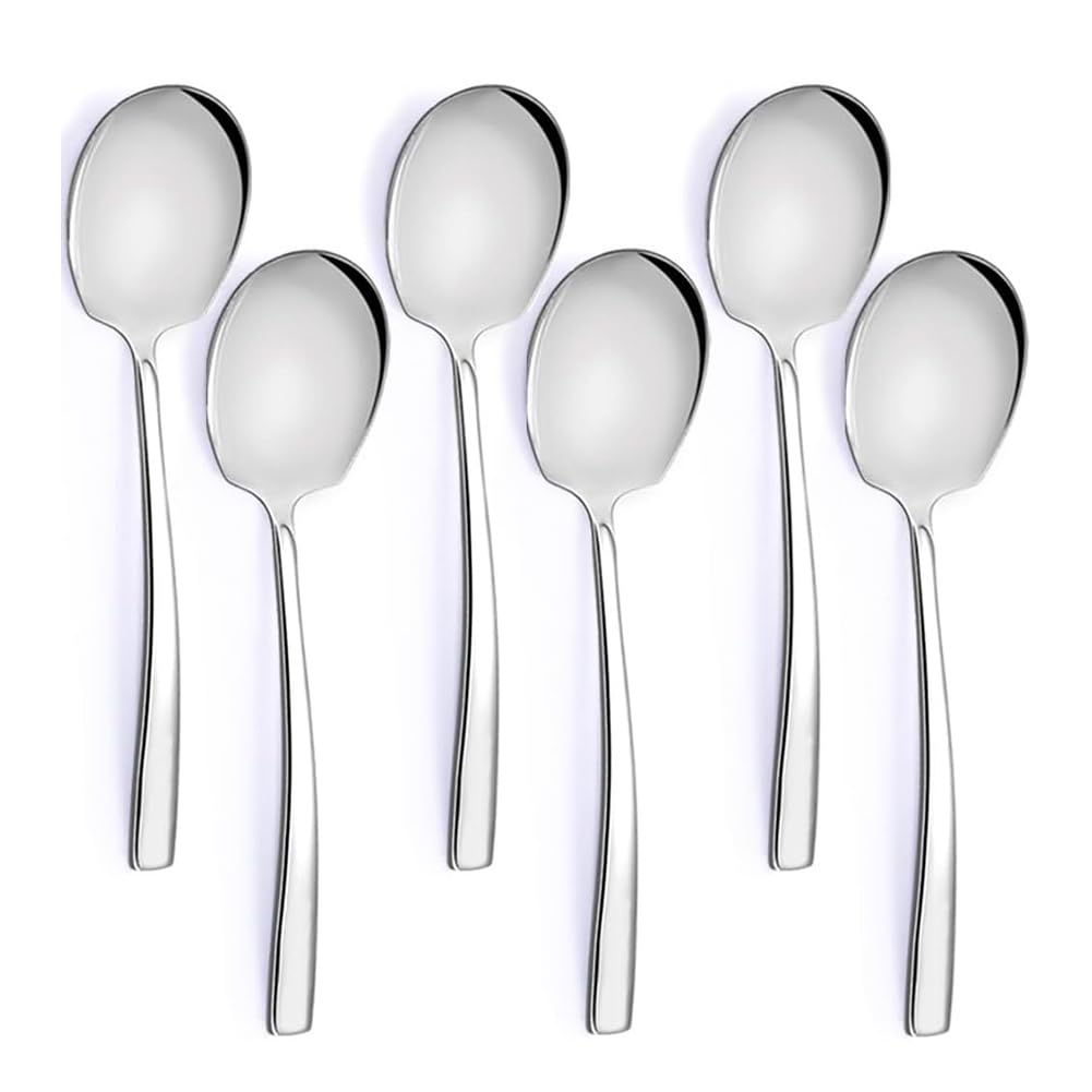 CTRLZS 6pcs Large Serving Spoons Set Stainless Steel 9.14 Inch Big Serving Utensils for Buffet Parties Catering Dishwasher Safe