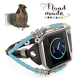 Marval.P Compatible with Fitbit Blaze Bands, Handmade Leather DIY Band, Replacement Bracelet Strap,