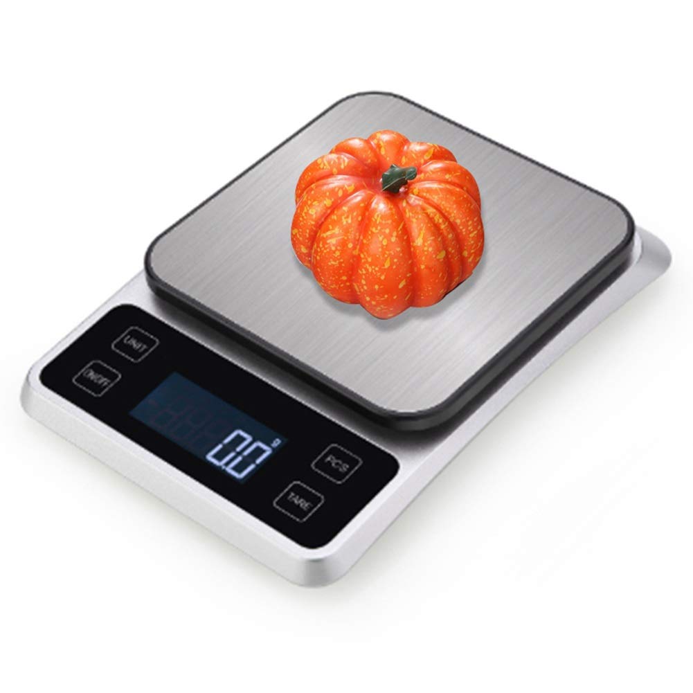 Cyfrowa waga do kawy w prostym stylu Kuchnia waga spożywcza, wyświetlacz LCD, obieranie, precyzyjna waga elektroniczna odpowiednia do użytku domowego (5KG/1g)