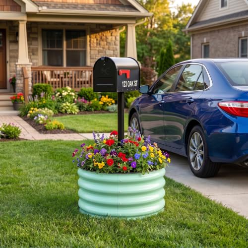 Image of SnugNiture 3 Pcs 2x2x1ft Round Galvanized Raised Garden Bed Kit Outdoor, Metal Planter Box for Planting Plants Vegetables, Green