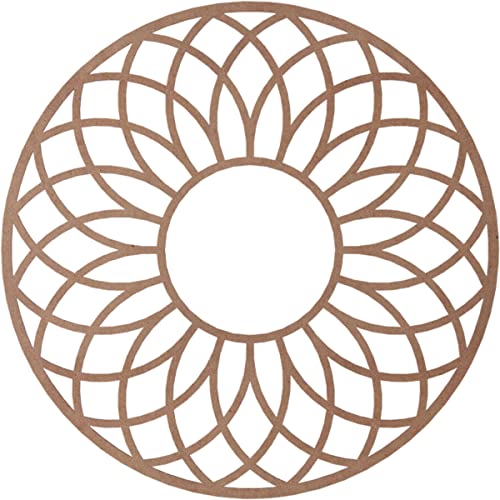 Image of Ekena Millwork 40 inchOD x 13 5 /8 inchID x 3 /8 inchT Cannes Wood Fretwork Pierced Ceiling Medallion, Wood (Paint Grade)