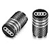 Flow.month Valve Stem Caps,Tire Caps Replacement for Audi Accessories Car,Motorbike,Trucks Aluminum 4pcs (Black)
