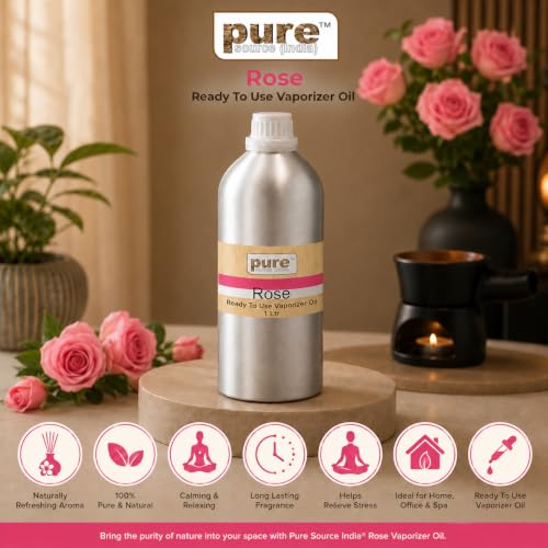 Image of Pure Source India Rose Fragrances Vaporizer Oil, 1 L Refill