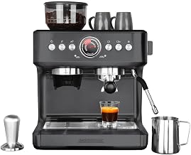 GASTROBACK Espresso Siebträgermaschine mit Mahlwerk - 42627 Advanceded Urban Duo - Barista Kaffeemaschine mit Milchschäumer - Espressomaschine mit 30 Mahlgradeinstellung