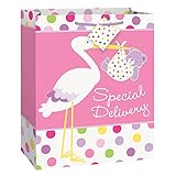 Large Pink Stork Baby Shower Gift Bag