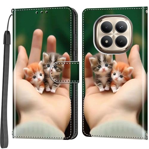 Housse Redmi Note 15 Pro Plus 5G étui portefeuille rabat magnétique chaton