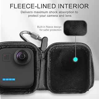 FiTSTILL Mini étui de rangement en polyuréthane pour Go Pro MAX2/MAX360 2025/MAX (2019), coque rigide de voyage, kit d'accessoires