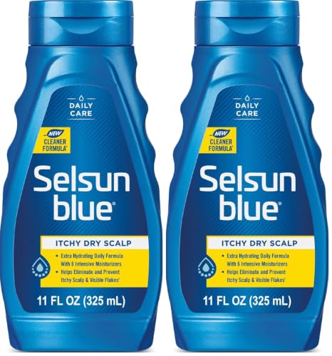 Selsun Blue Shampoo, 11 fl. oz., Itchy Dry Scalp | Anti-Dandruff | Extra-Hydrating Formula | Pyrithione Zinc 1% | Pack of 2