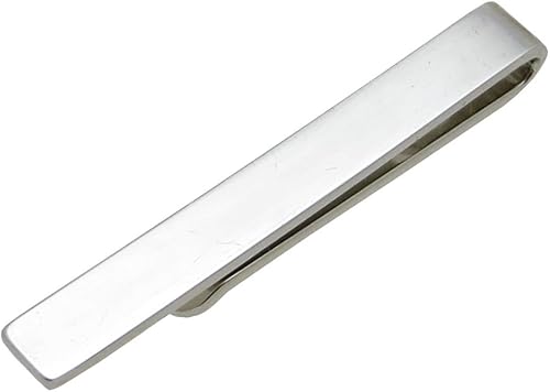 Mens Skinny Tie Clip Bar Metallic Finish - Firm Hold Sleek Design and Perfect For Slim Ties