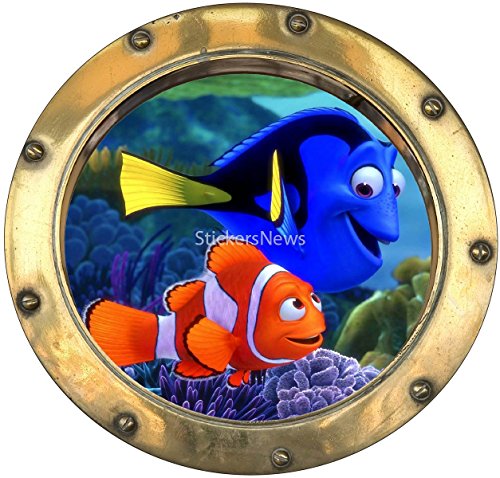 Preisvergleich Produktbild StickersNews Wandtattoo Bullauge Kinder Nemo Schirmständer, 30x30cm