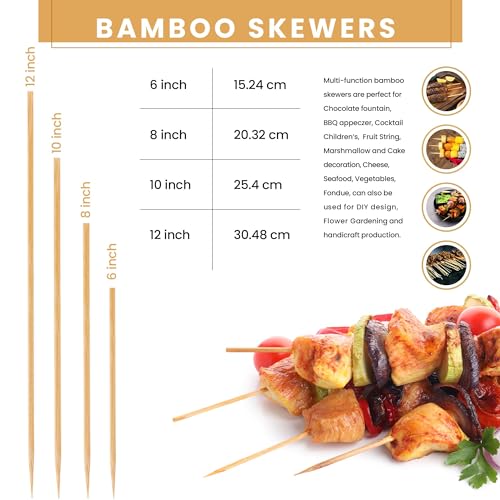 DecorRack 100 Bambusspieße 30 cm – Extra Stabile Holzspieße für Kebabs, Grillen & Fingerfood – Robuste Holzstäbchen zum Basteln – Ideal als Marshmallow & Stockbrot Spieße für Lagerfeuer