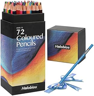 Halobios Premium Colouring Pencils, 72 Professional Drawing Pencils, Coloured Pencils for Adult Artist Beginners Kids, Soft Core Sketching Pencils for Drawing, Doodling, Painting, Colouring Book
