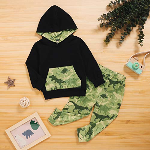 Soapow 2 stks Kids Peuter Jongen Camouflage Mode Pak Hooded Shirt Broek Outfits - Image 5