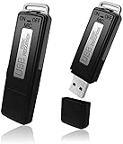 Voice Recorder-16GB USB Portable Digital Audio Voice Recorder- No Flashing Light When Recording-Use as Dictaphone,One Button Recording, Compatible with Windows and Mac,Android OTG