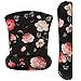 MoKo Tapis de Souris et Repose-Poignet Clavier, Coussin Ergonomique en Mousse à Mémoire, Base en Caoutchouc Antidérapante [Éviter du Mal et de la Fitigue], Ordinateur Portable, Noir avec Pivoine