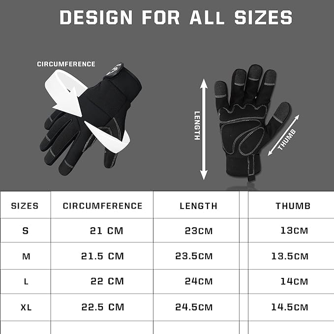 Wolveskin Safety Work Gloves Men & Women, Utility Mechanic Working Gloves for Multi Purpose Use Synthetic Leather, Heavy Duty - Image 4