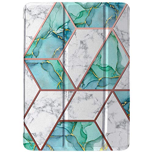 Image of DuraSafe Cases for iPad 9.7 Inch 2014 Air 2nd Generation [ Air 2 ] A1566 A1567 MGL12HN /A MH0W2HN /A MGKM2HN /A MH182HN /A MGKL2HN /A Ultra Slim Smart Auto Sleep /Wake Printed PC Cover - Marble Green